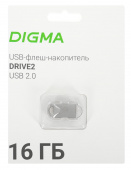 Флеш Диск Digma 16Gb DRIVE2 DGFUM016A20SR USB2.0 серебристый от магазина РЭССИ