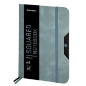 Блокнот BRAUBERG А5 162x218мм NOTE под кожу софт-тач с резинкой 80л клетка светло-серый 113441 от магазина РЭССИ