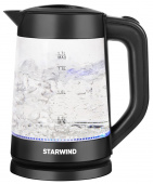 Чайник электрический Starwind SKG2080 1.7л. 1700Вт черный (корпус: стекло) от магазина РЭССИ