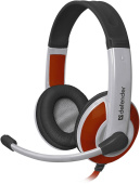 Наушники с микрофоном Defender Warhead G-120 белый/красный 2м накладные оголовье (64098) от магазина РЭССИ