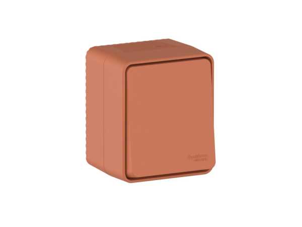 AtlasDesign PROFI IP54 О/У 1-клавишный ПЕРЕКЛЮЧАТЕЛЬ 10 АХ, ТЕРРАКОТОВЫЙ от магазина РЭССИ