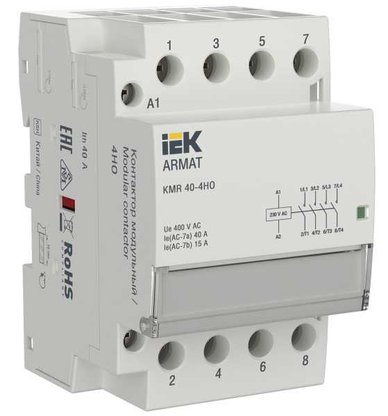 ARMAT Контактор модульный KMR 40А 230В AC 4НО IEK от магазина РЭССИ