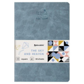 Тетрадь BRAUBERG SKY A5 147x210 мм 48 листов сшивка клетка кожзам фактурный серый 403869 от магазина РЭССИ