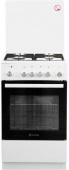 Плита Комбинированная De Luxe 5040.40гэ (кр) ЧР белый (стеклянная крышка) реш.чугун от магазина РЭССИ
