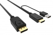 Кабель аудио-видео Buro HDMI (m)/DisplayPort (m) 3м. Позолоченные контакты черный (HDMI-DP-3M) от магазина РЭССИ