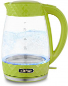 Чайник электрический Kitfort КТ-6123-2 2л. 2200Вт салатовый (корпус: стекло) от магазина РЭССИ