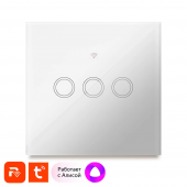Умный сенсорный трехканальный WIFI выключатель света PS WF-E3 Белый от магазина РЭССИ
