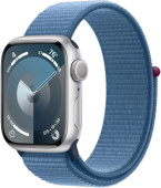 Смарт-часы Apple Watch Series 9 A2980 45мм OLED корп.серебристый Sport Loop рем.синий разм.брасл.:145-220мм (MR9F3LW/A) от магазина РЭССИ