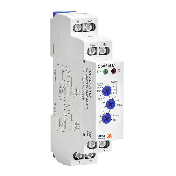 Реле контроля уровня OptiRel D LVL-S-240U-1 с датчиком 1,5м 10А 1СО 24-240АС/DC от магазина РЭССИ