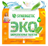 Био. экологичные таблетки для ПММ SYNERGETIC бесфосфатные в водорастворимой пленке без запаха 100шт 4607971451976 102100 102100lh 102100avt от магазина РЭССИ