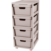 Комод Econova Luxe на колесах 4 ящика 300х385х690 мм светло-бежевый 43324673470 от магазина РЭССИ