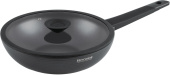 Сковорода ВОК (WOK) Rondell Kontur RDA-1489 круглая 28см покрытие: Xylan Plus ручка несъемная (с крышкой) графитовый от магазина РЭССИ