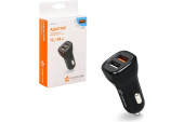 Автомобильный адаптер AIRLINE 2хUSB QC 3.0 + 2.1 А 12/24 В AEAK015 от магазина РЭССИ