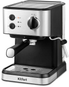 Кофеварка рожковая Kitfort КТ-7138 1050Вт черный/нержавеющая сталь от магазина РЭССИ