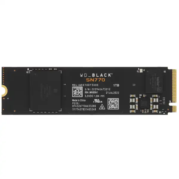 Накопитель SSD М.2 2280 1ТБ, WD Black SN770, NVMe 1.4, 3D TLC NAND, 5150/4900 МБ/с от магазина РЭССИ