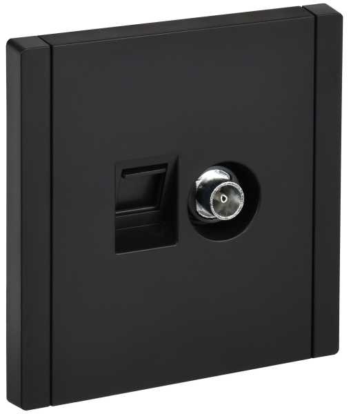 FORTE&PIANO Розетка двойная TV+RJ45 кат.5E FP136 черный IEK от магазина РЭССИ