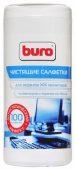 Салфетки Buro BU-Tscreen для экранов мониторов/плазменных/ЖК телевизоров/ноутбуков туба 100шт влажных от магазина РЭССИ