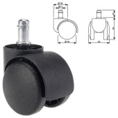 Колеса BRABIX ролики для кресла пластиковые комплект 5 шт шток d11 мм черные в коробе 532008 от магазина РЭССИ