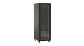 Шкаф серверный Hyperline (TTBR-3268-AS-RAL9004) напольный 32U 600x800мм пер.дв.перфор. задн.дв.спл.стал.лист 2 бок.пан. 1000кг черный 710мм 1610мм IP20 сталь от магазина РЭССИ