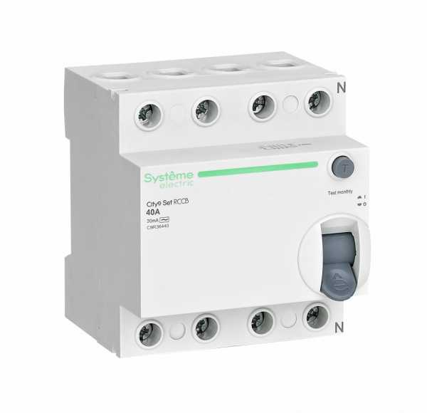 Выключатель дифференциального тока (ВДТ) 40А 4P 30мА Тип-AC 400В City9 Set от магазина РЭССИ