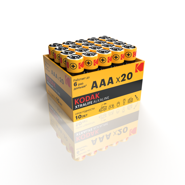 Батарейка Kodak LR03-20 bulk XTRALIFE Alkaline (20/360/34560) от магазина РЭССИ