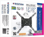 Кронштейн для телевизора Kromax OPTIMA-402 черный 15"-55" макс.25кг настенный поворот и наклон от магазина РЭССИ