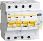 Выключатель автом. дифф. тока IEK MAD10-4-016-C-030 АД14 16A тип C 4.5kA 30мА AC 4П 230/400В 5мод белый (упак.:1шт) от магазина РЭССИ