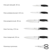 Набор NADOBA RUT из 5 кухонных ножей ножниц и блока для ножей с ножеточкой 722716 от магазина РЭССИ