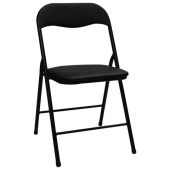 Складной стул для дома и офиса BRABIX  Golf CF-007 черный каркас кожзам черный 531565 от магазина РЭССИ