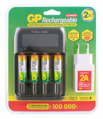 Аккумулятор + зарядное устройство GP PowerBank 270AAHCMHSPBA-2CR4 AA NiMH 2700mAh (4шт) блистер от магазина РЭССИ