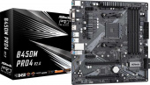 Материнская плата Asrock B450M PRO4 R2.0 Soc-AM4 AMD B450 4xDDR4 mATX AC`97 8ch(7.1) GbLAN RAID+VGA+DVI+HDMI от магазина РЭССИ