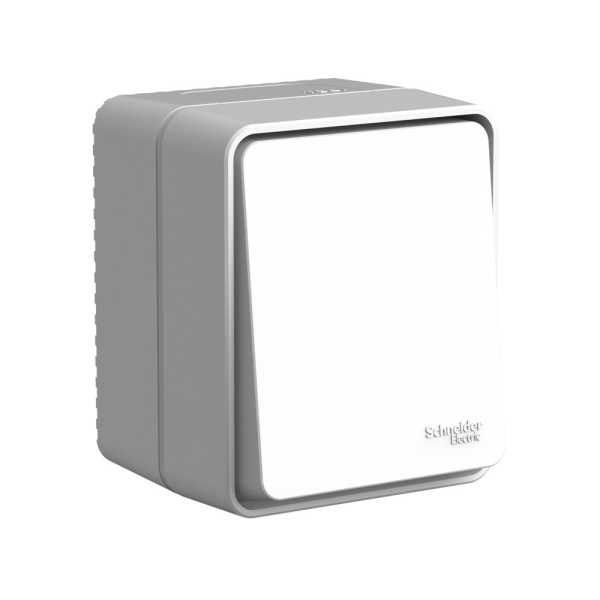 AtlasDesign PROFI IP54 открытой установки 1-клавишный переключатель 10 АХ, серый от магазина РЭССИ