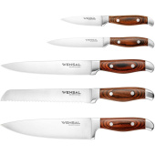 Набор из 5 ножей VENSAL 2000VS на подставке robuste материал нержавеющая сталь 3Cr13 ручка-пресс дерево VS2000 от магазина РЭССИ