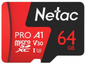 Флеш карта microSDXC 64Gb Class10 Netac NT02P500PRO-064G-R P500 Extreme Pro + adapter от магазина РЭССИ