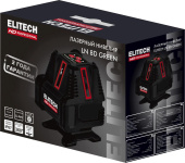 Нивелир лазерн. Elitech LN 8D GREEN 2кл.лаз. 520нм цв.луч. зеленый 5луч. (204735) от магазина РЭССИ