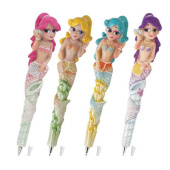 Фигурная ручка BRAUBERG РУСАЛОЧКИ синяя 4 дизайна письма 0.5 мм дисплей 142761 от магазина РЭССИ