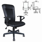 Компьютерное офисное кресло BRABIX Optima MG-370 с подлокотниками эко кожа ткань 531580 от магазина РЭССИ