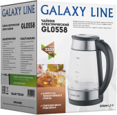 Чайник электрический Galaxy Line GL 0558 1.7л. 2200Вт нержавеющая сталь/черный (корпус: стекло) от магазина РЭССИ
