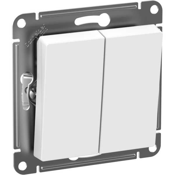 ATLASDESIGN AQUA Выключатель 2-клавишный, IP44, сх.5, 10АХ, механизм, БЕЛЫЙ от магазина РЭССИ