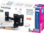 Кронштейн для телевизора Kromax DIX-17 черный 22"-55" макс.30кг настенный поворот и наклон от магазина РЭССИ