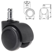 Колеса ролики для кресла BRABIX прорезиненные комплект 5 шт шток d11 мм черные в коробе 532009 от магазина РЭССИ