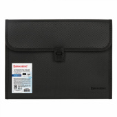 Папка для бумаг и документов BRAUBERG HIT с замком и 13 отделениями А4 пластик черная 229572 от магазина РЭССИ