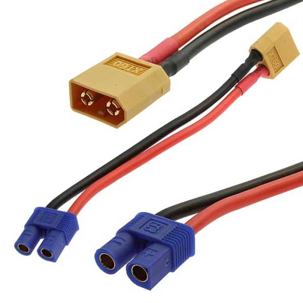 XT60 M TO EC3 F adapter 14AWG 10CM от магазина РЭССИ
