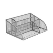 Подставка-органайзер BRAUBERG Germanium 5 секций 255x180x105 мм металл серебро 237974 от магазина РЭССИ