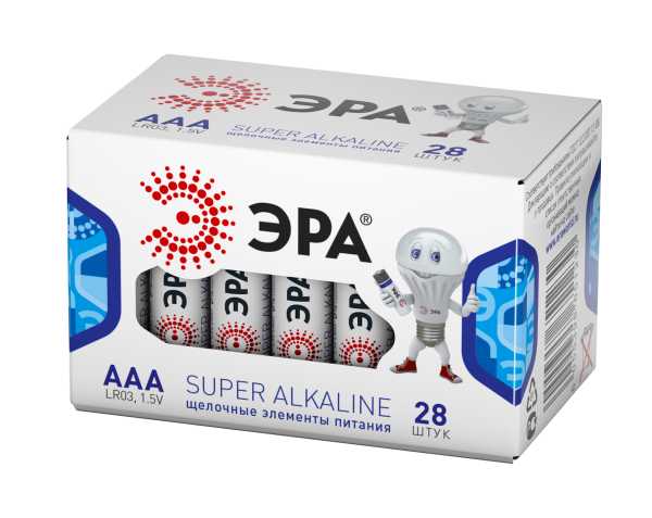 Батарейка LR03-28 box SUPER Alkaline (28/1120/44800) от магазина РЭССИ