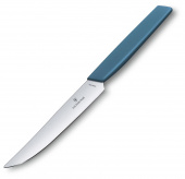 Нож кухонный Victorinox Swiss Modern (6.9006.122) стальной столовый для стейка лезв.120мм прямая заточка синий от магазина РЭССИ