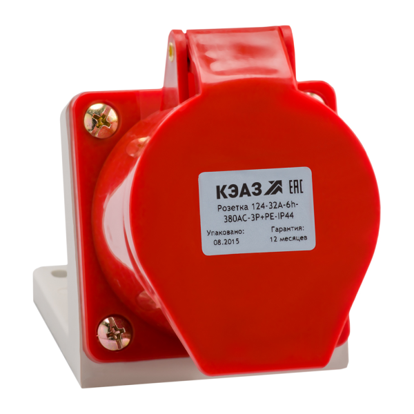 Розетка 124-32А-6h-380AC-3P+PE-IP44 от магазина РЭССИ