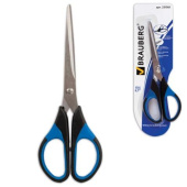 Ножницы BRAUBERG Office-Expert 170 мм резиновые вставки сине-черные 3-х сторонняя заточка 231561 от магазина РЭССИ