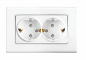 Розетка силов. Panasonic Linnera S 91400056-RU 2розет. скрыт. зазем. IP20 белый (упак.:1шт) от магазина РЭССИ