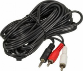 Кабель аудио Ningbo JAAC010-5 2хRCA (m)/Jack 3.5 (m) 5м. черный от магазина РЭССИ